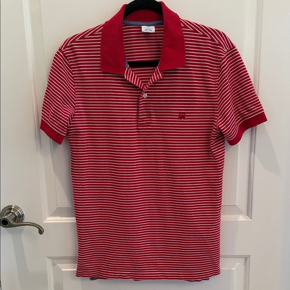 Brooks Brothers Red and White Polo Shirt